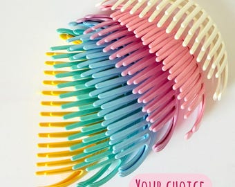 Sold in Sets - Vintage Clinch It Hair Combs - Clear Cincher Banana Clip Ponytail Holder