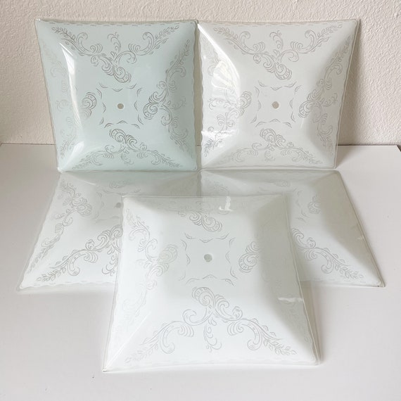 Vintage square glass clearance ceiling light covers
