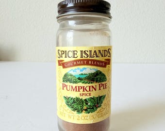 Vintage Spice Island PUMPKIN PIE Spice Jar - Vintage Spice Island Spice Jars - Vintage Cooking Spices
