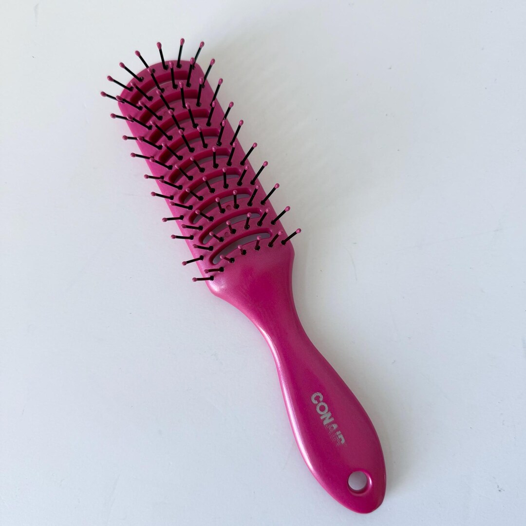 Brosse à Cheveux Droite à Soufflet - Dimensions 24x4.5cm - Rose - Neuf - Marque Générique