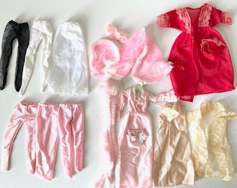 Vintage Barbie Clothing +  Accessories PICK YOUR OWN - 70s 80s Mattel - Night Gowns House Coat Leggings Lingerie Red Pink White Black