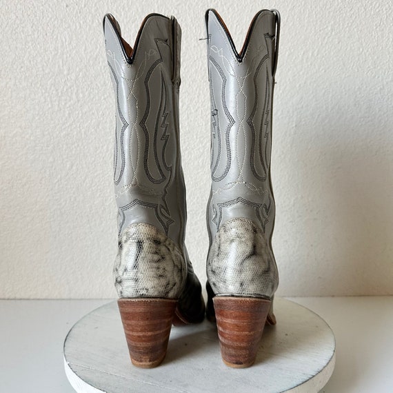 Vintage Gray Women's Tall Cowboy Boots Size 8.5, … - image 4