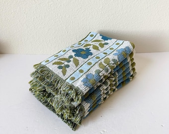 Toallas de mano vintage con flecos - Toallas de color verde aguacate estilo moderno de mediados de siglo
