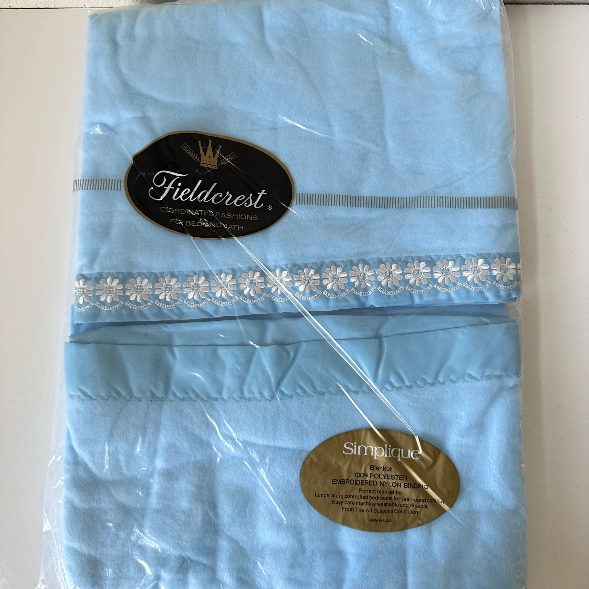 Buy NEW Fieldcrest Twin Size Blue Polyester Blanket With Nylon Trim Size 66 X 90 60s Vintage Satin Edge Blankets Mid Century Acrylic Blanket Online in India Etsy