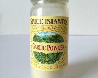 Vintage Spice Island GARLIC POWDER Spice Jar - Empty Spice Island Jars