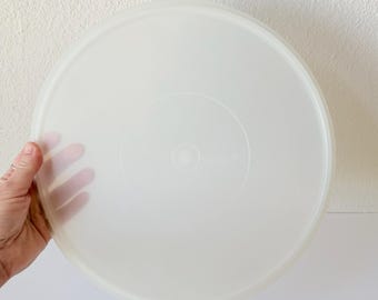 Tapa de repuesto Tupperware vintage n.° 224 - Redonda grande transparente de 30 cm (12") con cierre hermético