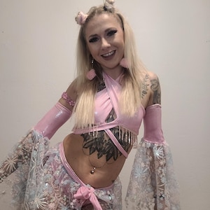 All Day Rose handmade MTO made to order 4 piece rave set festival fairy outfit