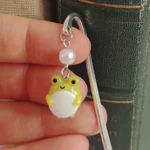 Cute Frog Bookmark/Kawaii Frog Bookmark/Cottagecore Bookmark/Frog Lover Gift/3d Bookmarks/Funny Bookmark/Jewelry Bookmark/Book Lover Gift