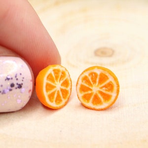 Orange Stud Earrings/Orange Slice Earrings/ Orange Fruit Earrings/Fruit Earrings/Cute Earrings/Summer Earrings/Citrus Earrings Set