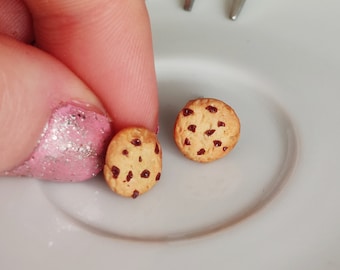 Chocolate Chip Cookie Earrings: Handmade Miniature Kawaii Food Jewelry