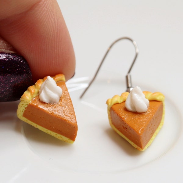 Pumpkin Pie Earrings/ Thanksgiving Earrings/ Fall Earrings/Pumpkin Pie Jewelry/Fall Autumn Gift/ Miniature Food Earrings/Thanksgiving Food