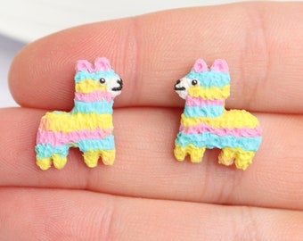 Rainbow Alpaca Earrings/Pinata Stud Earrings/Kawaii Alpaca Earring Studs/Funny Llama Earrings/Lesbian Earrings/Alpaca Jewelry/Alpaca Gift