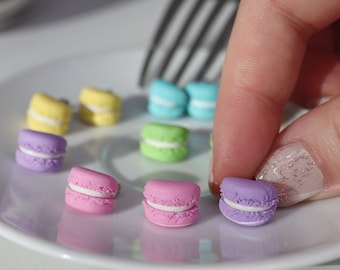 Macaron Stud Earrings/Colourful Pastel Macaron Earrings/Macaron Lover Gift/Mini French Macaroons/Miniature Food Earrings/Kawaii Earrings