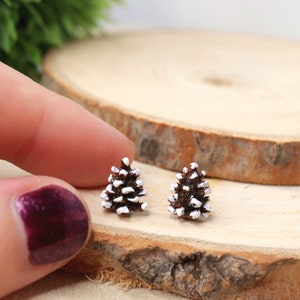 Pendientes de piña/Piña con nieve/Pendientes de otoño/Pendientes navideños/Regalo navideño/Pendientes bonitos/Pendientes de naturaleza/Pendientes de invierno