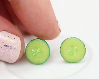 Cucumber Earrings/Cucumber Lover Gift/Vegetable Earrings/Miniature Food Earrings /Food Jewelry/Vegan Earrings/Cute Earrings /Cucumber Gift