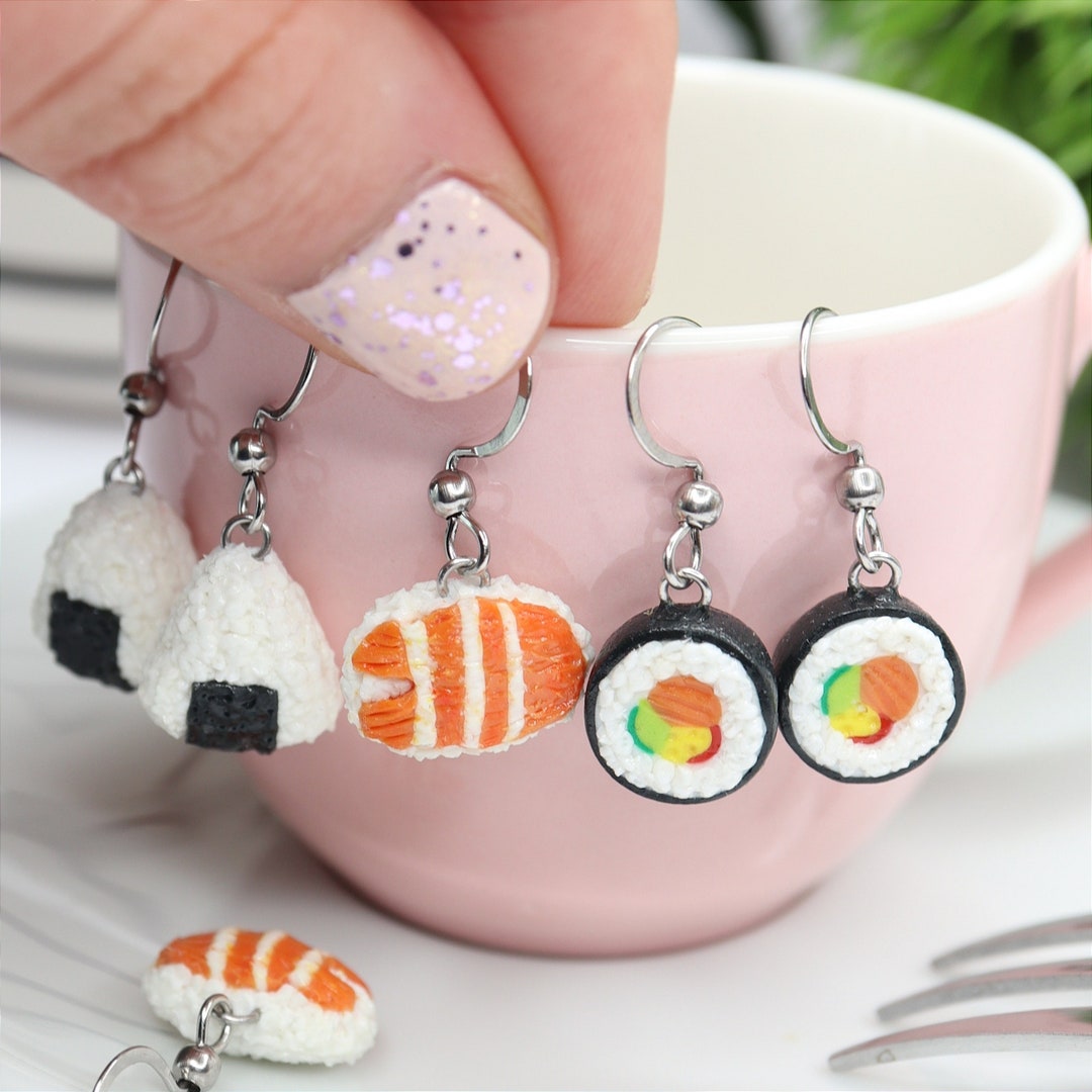 Sushi Dangle Earrings: Handmade Kawaii Miniature Food Jewelry - Etsy Denmark
