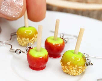Caramel Apple Earrings/Candy Apple Earrings/Halloween Earrings/Fall Earrings/Food Earrings/Fun Jewelry/Halloween Jewelry/Candy Earrings