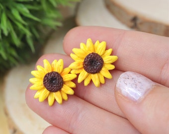 Pendientes de girasol: Joyería floral de verano hecha a mano
