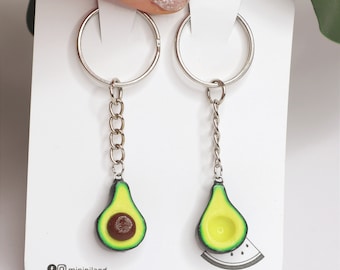 Avocado Friendship Keychain Set: Handmade Avocado BFF Gift