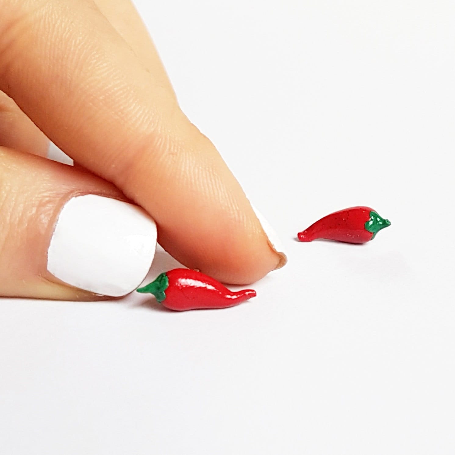 Chili Earrings / Red Pepper Stud Earrings/ Spicy Gift/ Food Earrings/ Vegetable Earrings/ Pepper Jewelry