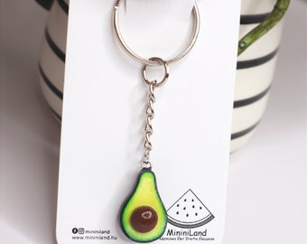 Avocado Keychain/Avocado Gift/Funny Keychain/Vegan Keychain/Avocado Lover Gift/Avocado Keyrings/Fruit Keychain