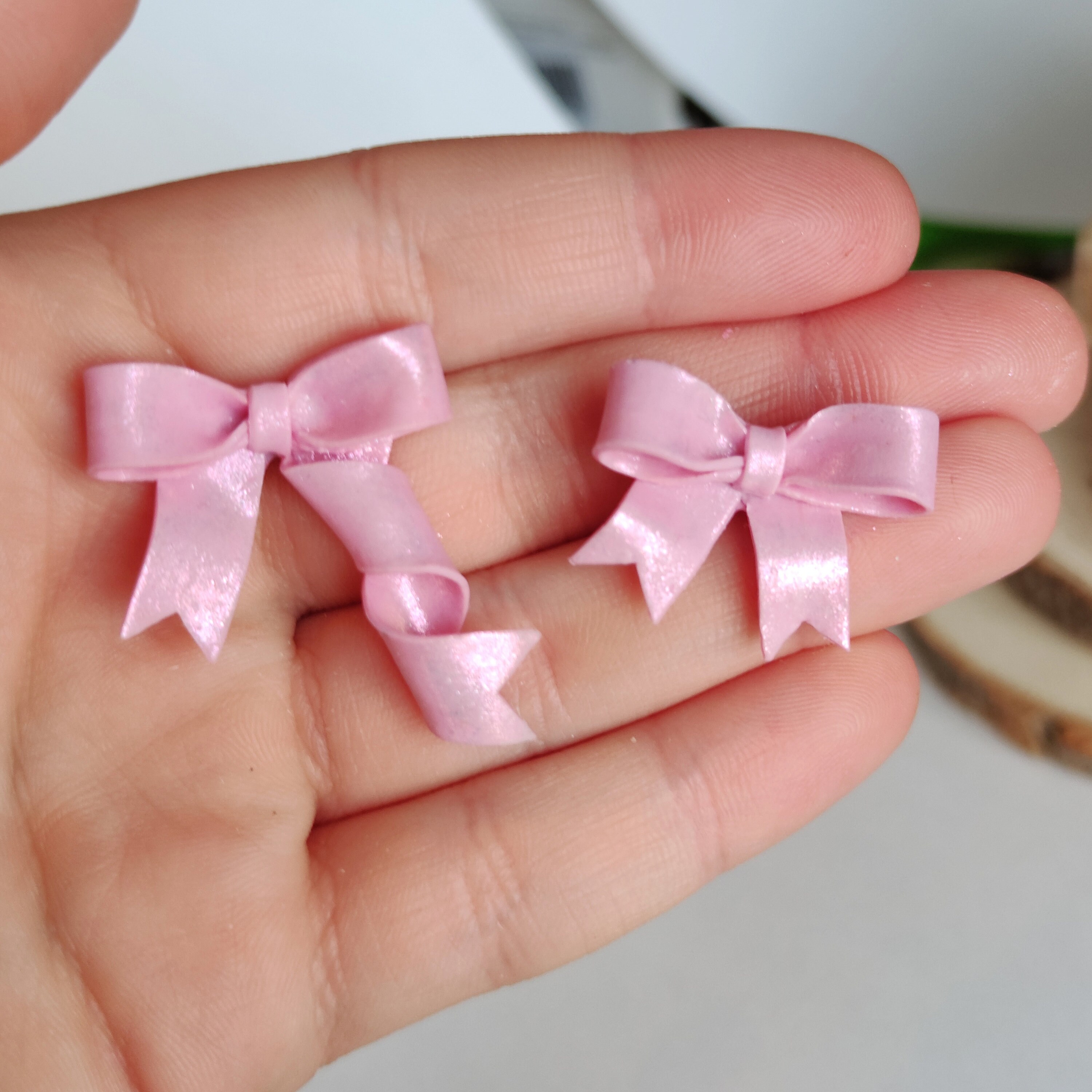 Pink Bow Earrings/ Bow Stud Earrings/ Gift For Her/ Ribbon Etsy