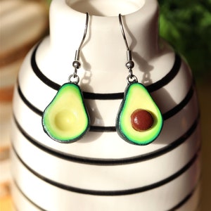 Avocado Dangle Earrings/Avocado Earrings/Miniature Food Earrings/Mismatched Earrings/Avocado Gifts /Gifts For Avocado Lovers/Kawaii Earrings image 5