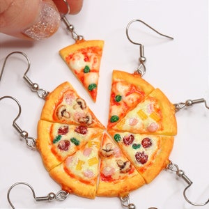 Pizza Dangle Earrings/Pizza slice earrings/Pizza Jewelry/Food Earrings/Food Jewelry/ Pizza Lover Gift/Funny Earrings/ Foodie Gift/ Pepperoni