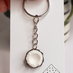 Coconut Keychain: Handmade Coconut Halves Gift - Etsy