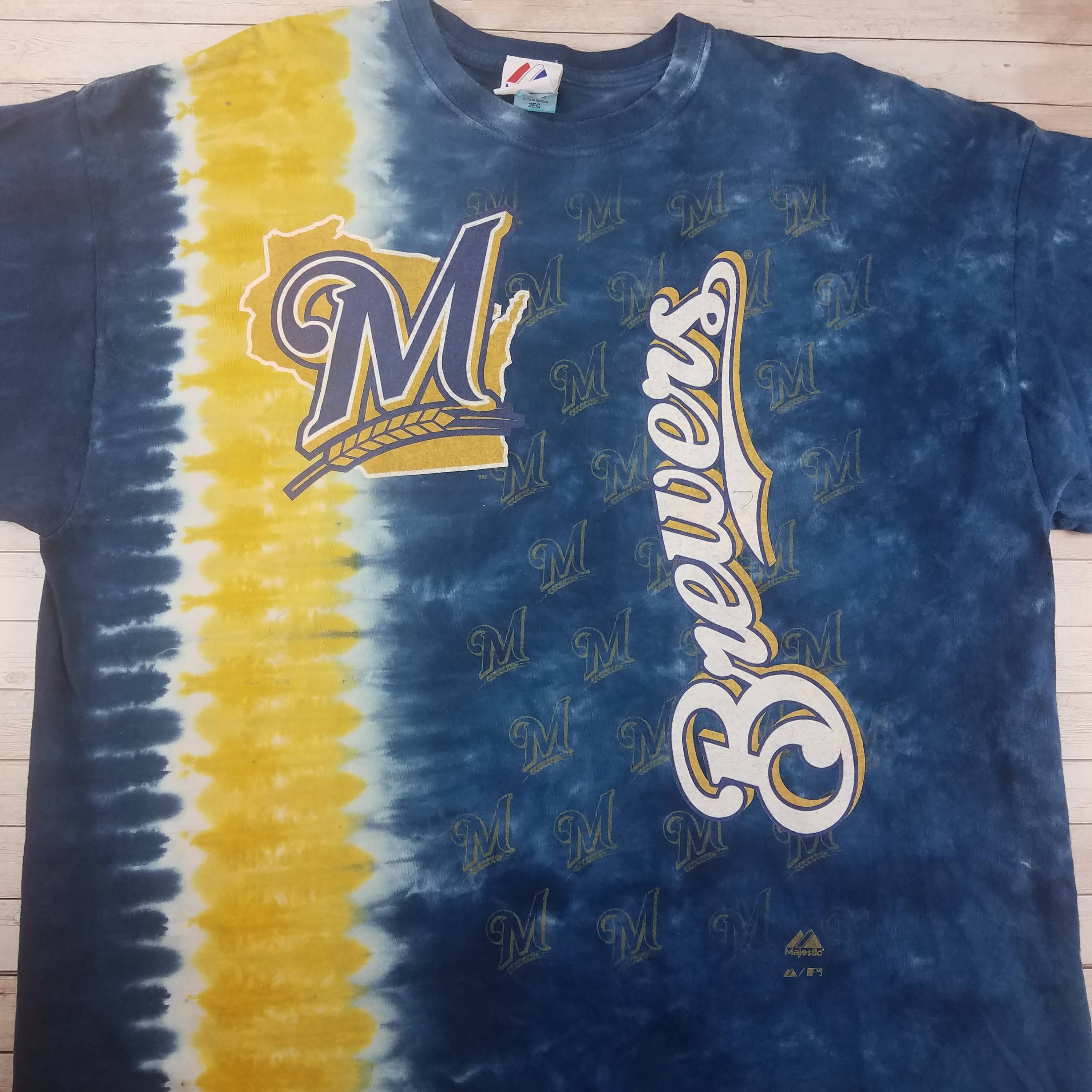 MILWAUKEE BREWERS  1990's Away Majestic Throwback Customized