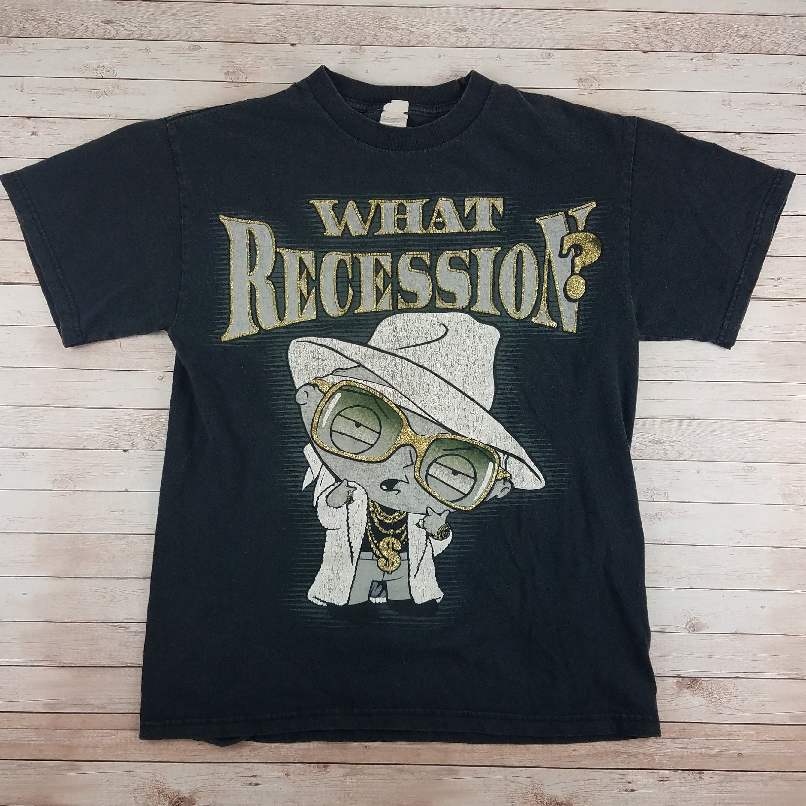 Vintage 2000s Y2K Stewie Family Guy What Recession Pimp Suit Alstyle Faded  Black Crewneck Tee Shirt Size Small in Good Condition - Etsy