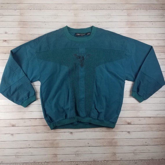 Excellent Condition Size XL Vintage 80/'s Rocker LeatherKnit Coat by Street Scene