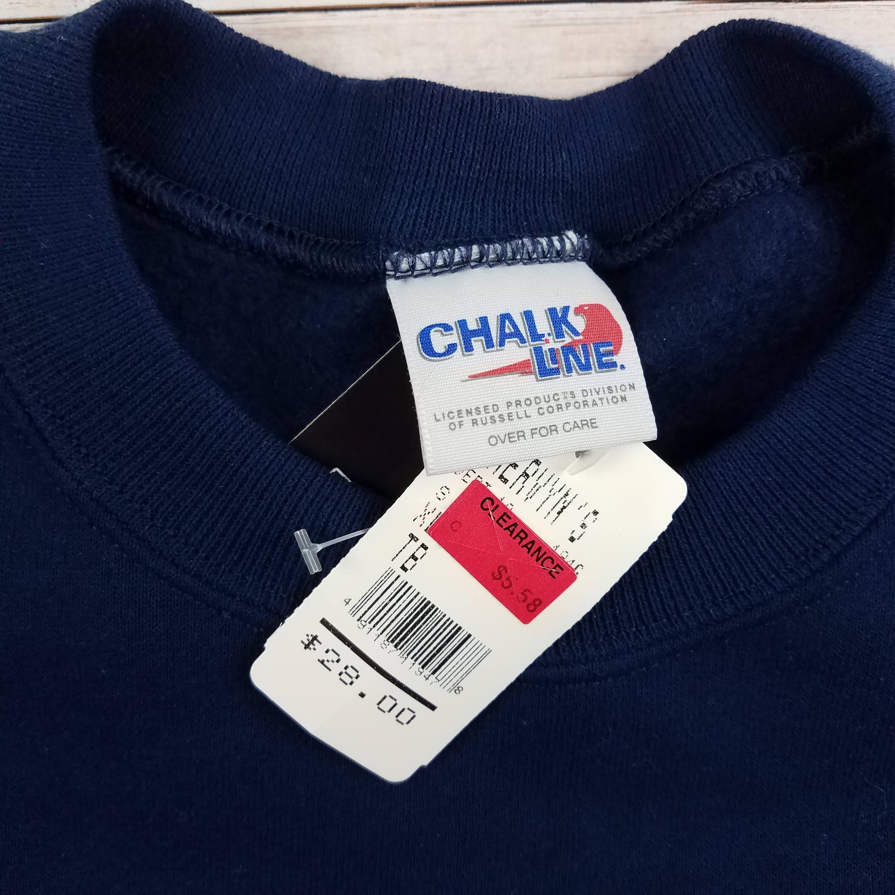 SecondGuessers Brand New Vintage 1990s Denver Nuggets NBA Basketball Chalk Line Navy Blue Crewneck Sweatshirt Size XL Nice Condition