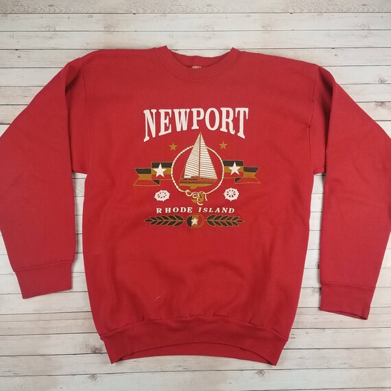 Vintage Newport Rhode Island Crewneck Newport Sweater Big Embroidered By Lee Newport Sweatshirt Size M Pick!