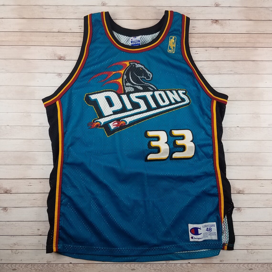 Vintage 1990s / 2000s Grant Hill Detroit Pistons NBA Gold Logo Etsy