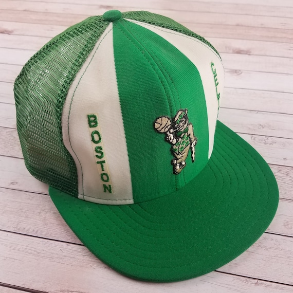 Vintage Boston Celtics NBA Basketball Green White Mesh Trucker Snapback Hat  Cap