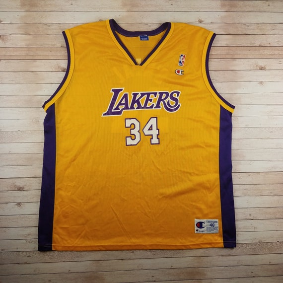 Retro Shaquille O'Neal #34 Los Angeles Lakers Basketball Jersey Stitched Blue 