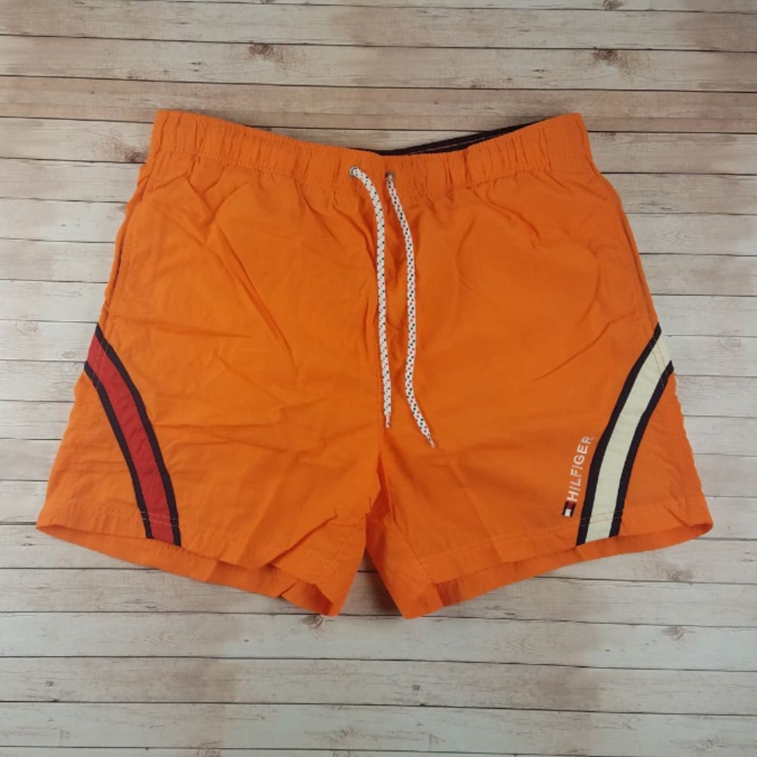 Vintage 2000s Tommy Hilfiger Orange Swim Trunk Shorts - Etsy