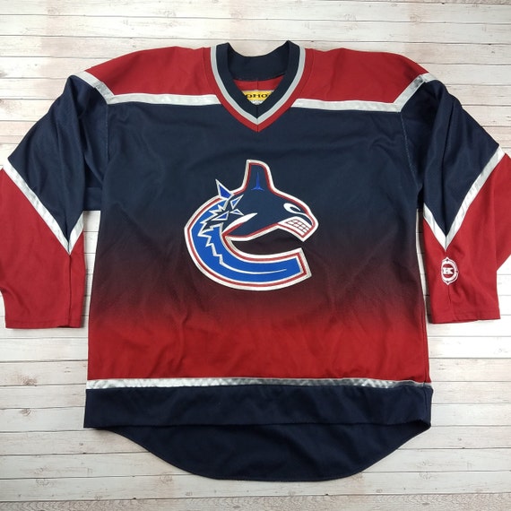 VANCOUVER CANUCKS THROWBACK NHL HOCKEY JERSEY SIZE LARGE ADULT