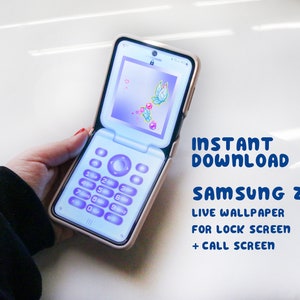 Sfondo animato/Screensaver per telefoni Samsung Z Flip a forma di farfalla / Download immediato