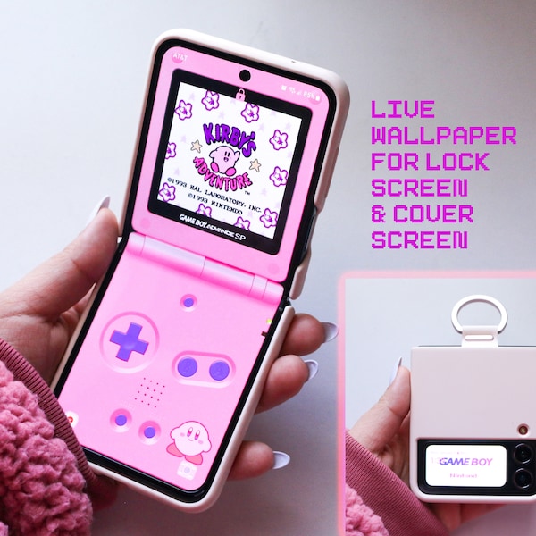 Kirby's Adventure Live Wallpaper Gameboy pour téléphones Samsung Z Flip/économiseur d'écran/couverture