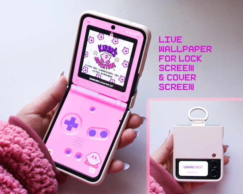 Samsung Z Flip Gameboy Live Wallpaper Kirby's Etsy Denmark