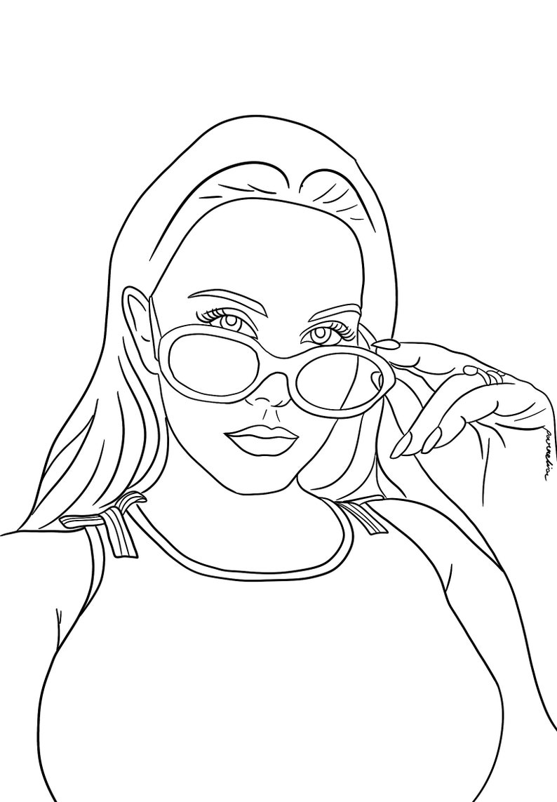 Lana Del Rey Line Art For Coloring Embroidery Printable - Etsy