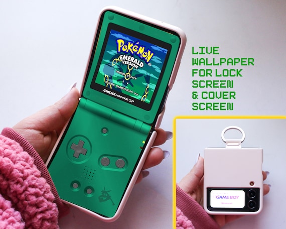 Retro Game Console Emerald Version Live Gameboy Wallpaper for Samsung Z  Flip Phones/Screensaver/Cover Screen