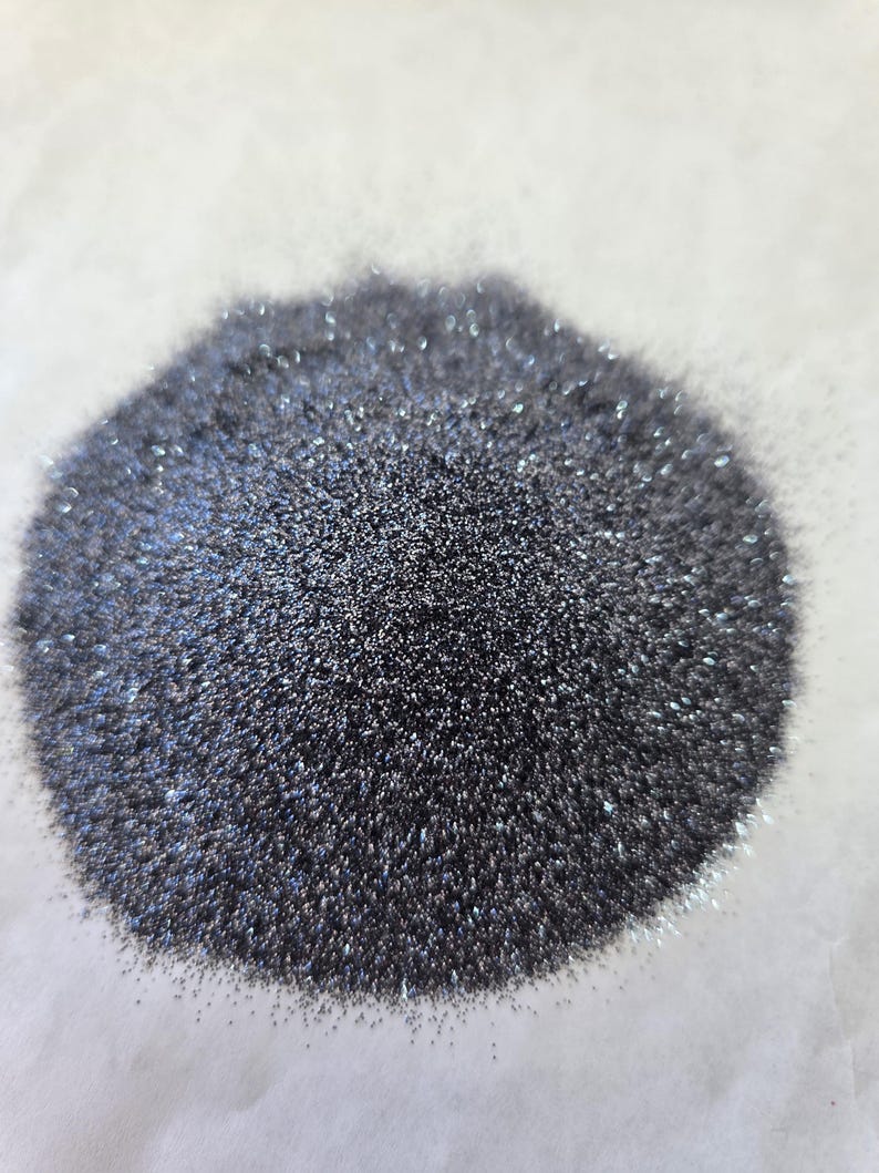 Mezcla de purpurina metálica ultrafina de poliéster con efecto plomo - Gris brillante Plata oscura Suministros para manualidades 2 oz Agitador para vasos Uñas de resina imagen 6