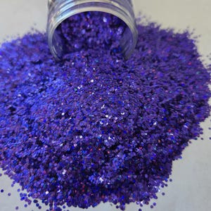 Admiral Grape Chunky Holographic Polyester Color Shift Glitter Mix 2oz - Dark Purple Craft Supplies for Tumblers Resin Nails