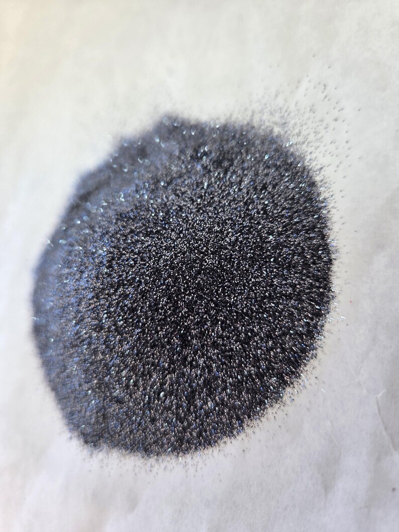 Mezcla de purpurina metálica ultrafina de poliéster con efecto plomo - Gris brillante Plata oscura Suministros para manualidades 2 oz Agitador para vasos Uñas de resina imagen 5