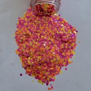 Cupcake Colorful Chunky Polyester Glitter Mix 2oz - Pink Orange Yellow Craft Supplies for Tumblers Resin Nails Epoxy