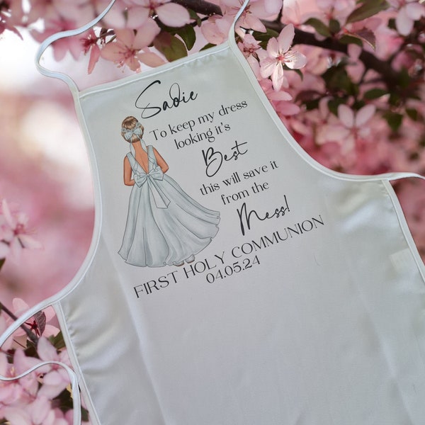 Childs Apron, First Holy Communion Apron, Personalised Communion Gift, Confirmation Apron, To Keep My Dress Looking It's Best.