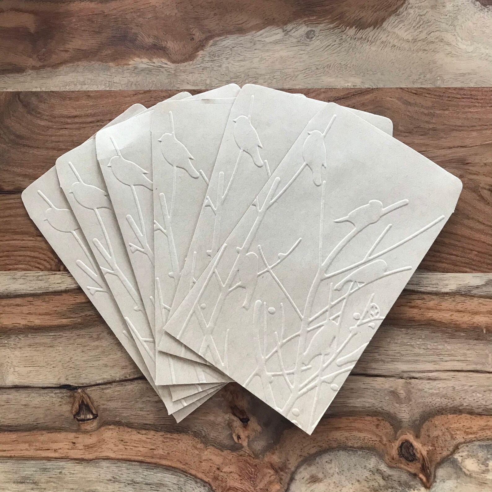 12 small brown paper embossed envelopes Kraft paper Etsy